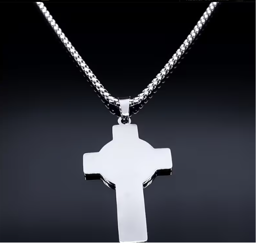 Keltisches Kreuz Halskette – Irisches Knotenkreuz Anhänger Edelstahl Unisex