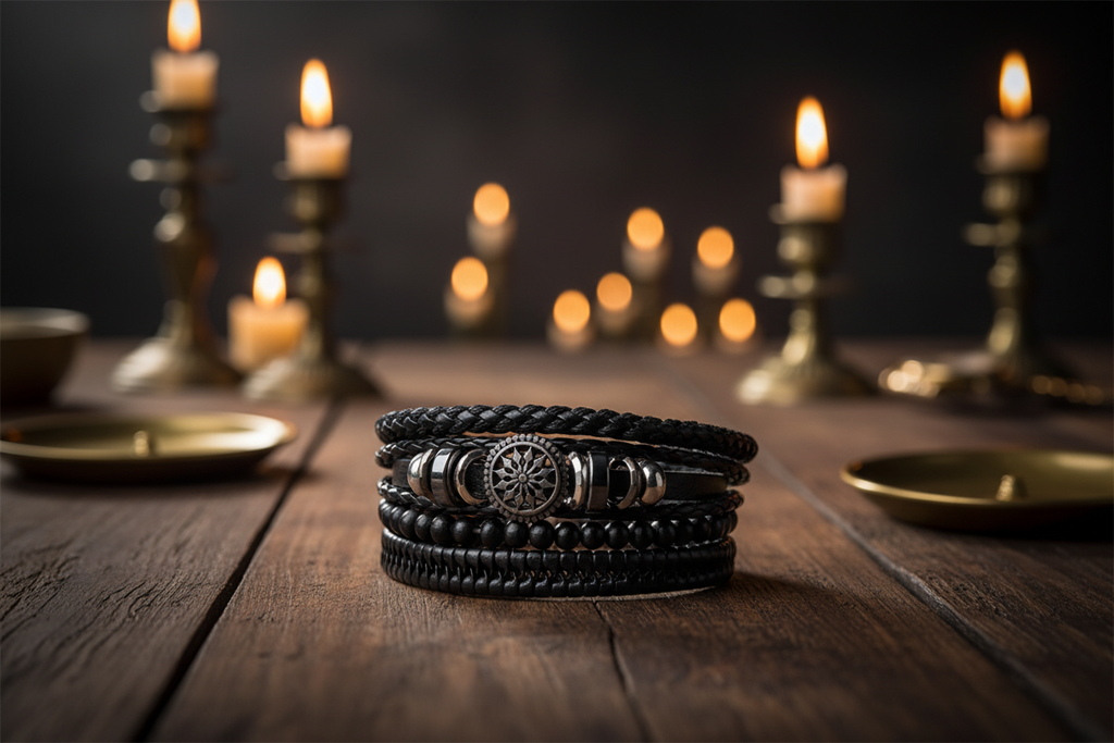Black Leather Bracelet – Ambient Lifestyle