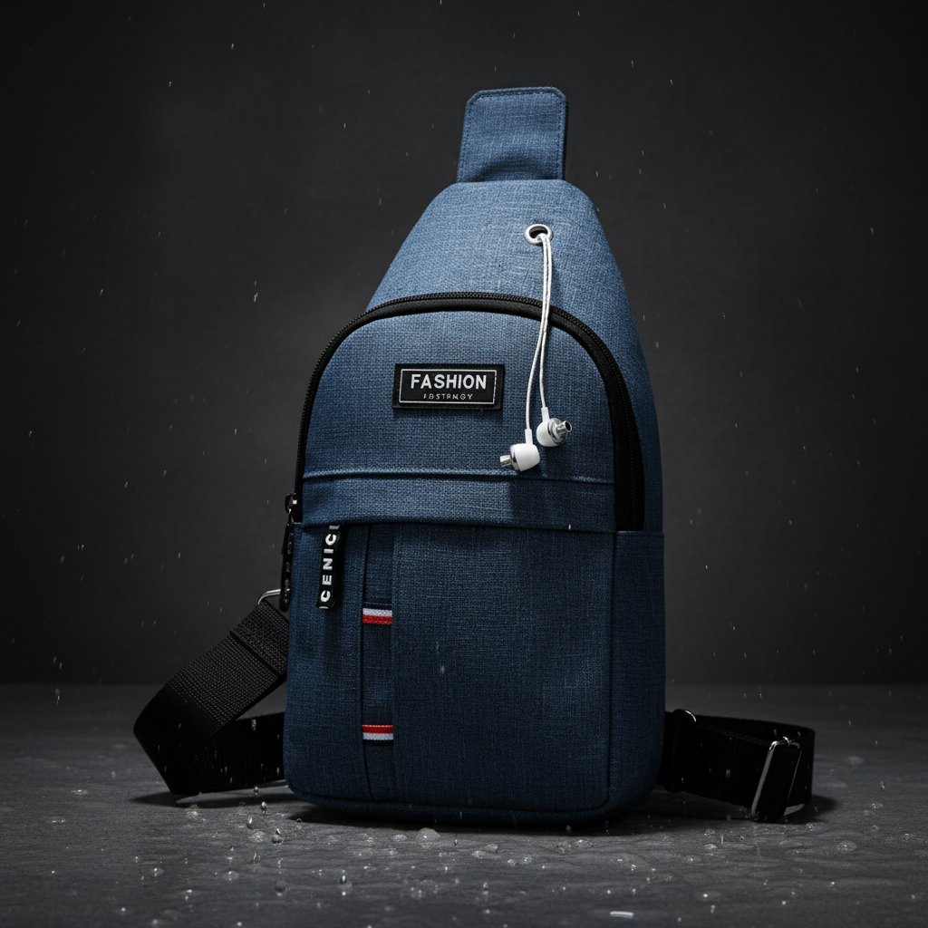 Blaue Sling Bag Beton