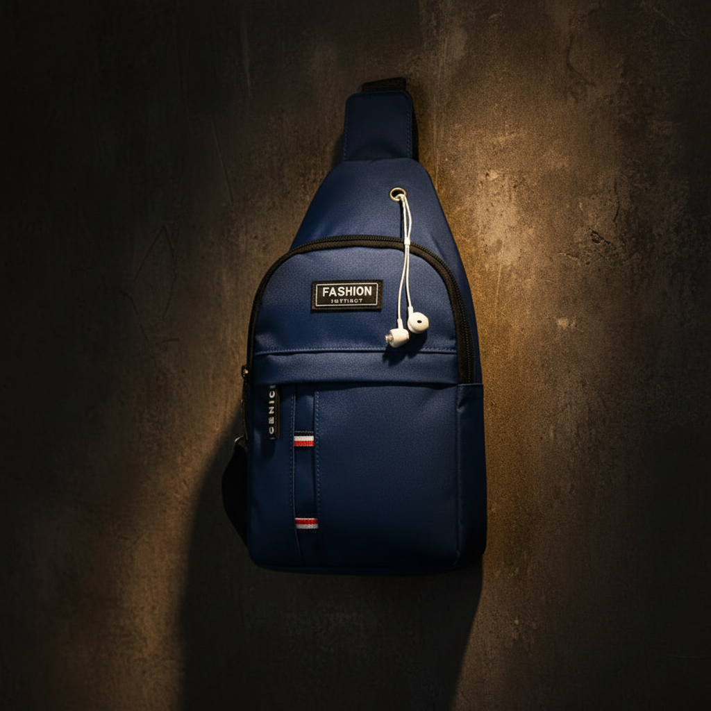 Blaue Sling Bag Wand