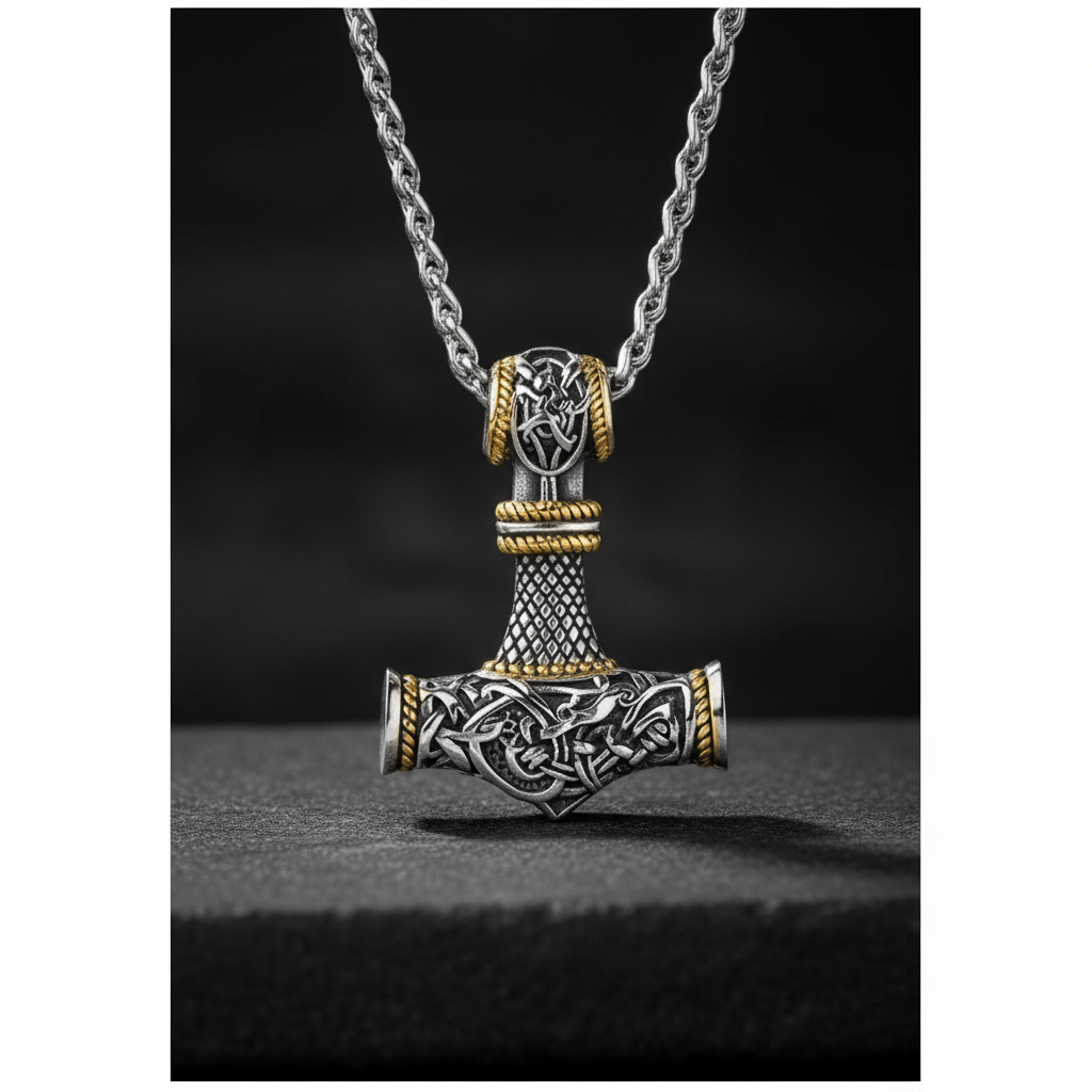 Mjölnir Anhänger dunkler Hintergrund