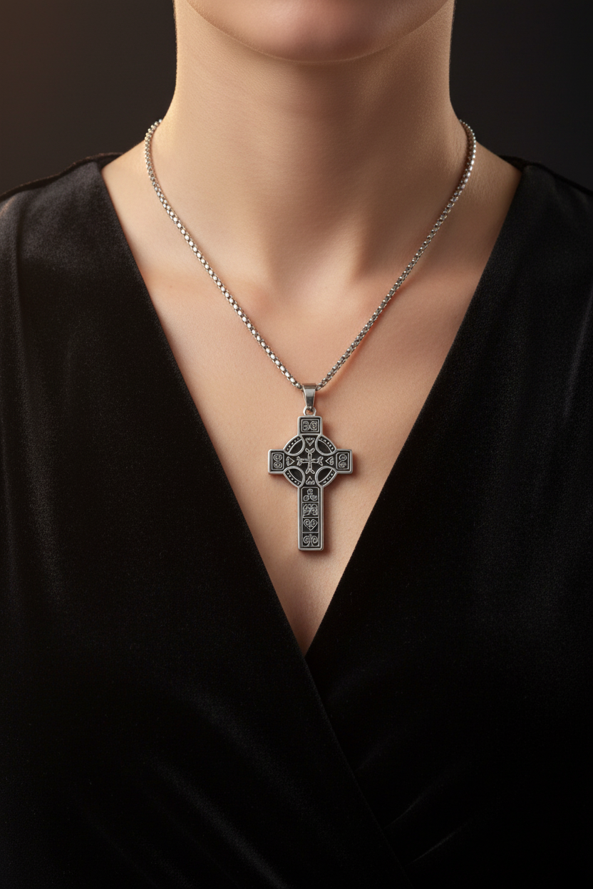 Keltisches Kreuz Frau Nahaufnahme