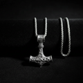 Thors Hammer Gold Silber Edelstahl Anhänger Halskette Viking